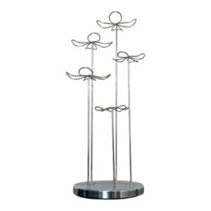 Umbra silver toned metal rotating jewlery stand with flower design